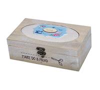 Home Line Costurero Rectangular de Madera de paulonia con Tapa (23,50x15x7,50)