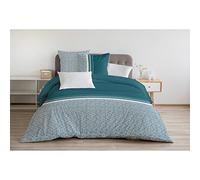 Home Linge Passion | Funda de edredón de 3 Piezas | 100% algodón - 57 Hilos | 2 Personas - 220 x 240 cm | Tilt SAPIN Celadon