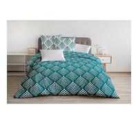 Home Linge Passion | Funda nórdica - 3 Piezas | 100% algodón - 57 Hilos | 2 Personas - 220 x 240 cm | Fibula Verde Imperial, Verde y Blanco