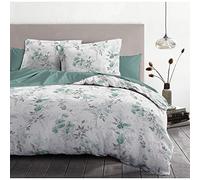 Home Linge Passion | Funda nórdica - 3 Piezas | 100% algodón - 57 Hilos | 2 Personas - 240x260 cm | Pompadour Verde Eucalipto