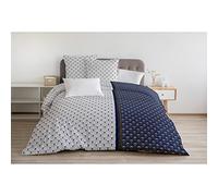 Home Linge Passion | Funda nórdica - 3 Piezas | 100% algodón - 57 Hilos | 2 Personas - 240x260 cm | Rainbow Azul Marino