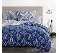 Home Linge Passion - Funda nórdica de 3 Piezas, 100% algodón, 57 Hilos, 2 Personas, 240 x 260 cm, Fibula Azul 62126-01