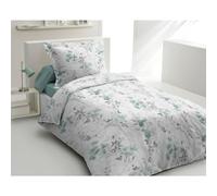 Home LINGE Passion - Juego de edredón de 140 x 200 cm (1persona) - 100% algodón de 57 Hilos - Funda + 1 Funda - diseño Pompadour Verde