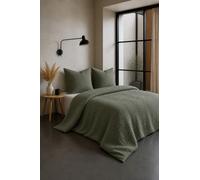 Home Linge Passion - Juego de edredón de 3 Piezas, 100% Gasa de algodón, 240 x 220 cm, Color Caqui