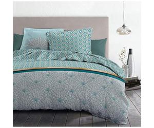 Home Linge Passion - Juego de edredón LOUXOR 240 x 260 cm, Color Verde Esmeralda