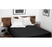 Home Linge Passion - Sábana Bajera (140 x 190 cm, 25 cm, 100% algodón, 57 Hilos), Color Negro