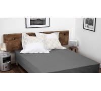 Home Linge Passion - Sábana Bajera 100% algodón - 57 Hilos cm² - Talla 180x200 cm - Gris Oscuro - Gorro 25 cm - Tejido Apretado - Suave, Transpirable, Lavable