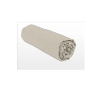 Home Linge Passion Sábana Bajera Ajustable de 57 Hilos, 100% algodón, Color Beige Crema Marfil, 180 x 200 cm, Profundidad 25 cm