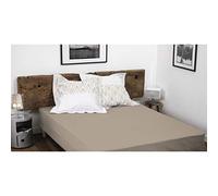 Home Linge Passion Sábana Bajera Ajustable de 90 x 190 + 30 cm, 100% algodón de 57 Hilos (Certificado Oeko-Tex), Color Beige Oscuro