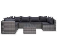 Home Maison Conjunto de muebles de jardín con cojín, resina tejida