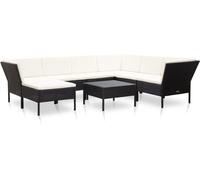 Home Maison Gran salón de jardín 8 piezas en resina trenzada