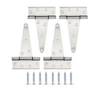 HOME MASTER HARDWARE Bisagras de puerta de acero inoxidable de 6 pulgadas para vallas de madera, bisagras en T resistentes, bisagra de puerta de cobertizo, bisagra de correa en T para puerta de