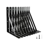 HOME MASTER HARDWARE Soportes de estante resistentes de 12 x 8 pulgadas, soportes de metal para estantes de 90 grados, ángulo de montaje en pared, soporte en L para estantería flotante con tornillos,