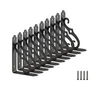 HOME MASTER HARDWARE Soportes decorativos en L para estante de 5 pulgadas, soporte de esquina, soporte de ángulo recto con tornillos, color negro, paquete de 10 (5 x 3-1/2 pulgadas)