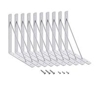 Home Master Hardware - Soportes en L para estante de 25,4 x 20,3 cm, soporte de esquina, soporte de ángulo recto, color negro con tornillos, 10 unidades