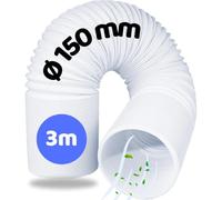 Home Melody Tubo de Escape 150 mm 3 m - PVC Flexible para Aire Acondicionado Portátil, Secadora, Campana Extractora, Extensión