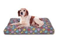 HOME MERCURY- Cama de Mascota, Colchón para Perro, Colchoneta Reversible Estampada Relleno de Espuma para Interior y Exterior. (Medium, Huellas)