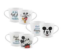 Home Mickey Class - Juego de 6 tazas Jumbo de porcelana, 400 cc