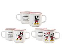 Home Mickey y Minnie Xmas Juego de 6 tazas Jumbo en New Bone China, 440 cc, Navidad, Navidad, 7312565