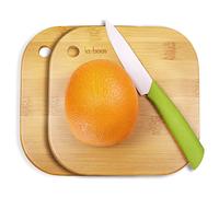 Home - Mini tabla de cortar de frutas pequeña, tabla de madera de bambú maciza para dormitorio de bebé, juego de 2