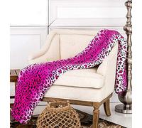 Home Must Haves Cobija para sofá o Cama, diseño de Cebra, Jirafa, Safari, para Todas Las Estaciones, Extra Suave, cálida, tamaño Queen/King, Leopardo Rosa, poliéster