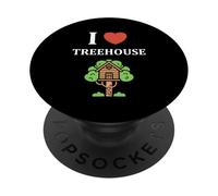 Home Nature Tree House Minimalist Simple i Love Treehouse PopSockets PopGrip Adhesivo