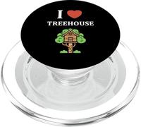 Home Nature Tree House Minimalist Simple i Love Treehouse PopSockets PopGrip para MagSafe