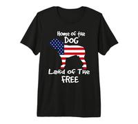 Home of The Dog Land of The Free American Bulldog 4th July Camiseta Premium