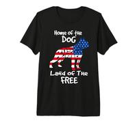 Home of The Dog Land of The Free Boston Terrier Dog 4th July Camiseta Premium