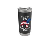 Home Of The Dog Land Of The Free Boston Terrier Dog 4th July Vaso térmico de acero inoxidable de doble pared