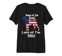 Home of The Dog Land of The Free Boxer 4th of July Camiseta Premium
