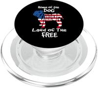 Home of The Dog Land of The Free Bulldog Dog 4th July PopSockets PopGrip para MagSafe