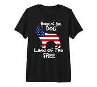 Home of The Dog Land of The Free French Bulldog 4th of July Camiseta Premium