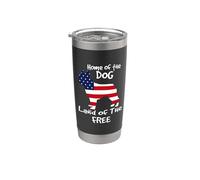 Home Of The Dog Land Of The Free French Bulldog 4th Of July Vaso térmico de acero inoxidable de doble pared