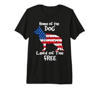 Home of The Dog Land of The Free German Shepherd 4th of July Camiseta Premium