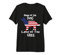 Home of The Dog Land of The Free Golden Retriever 4th July Camiseta Premium