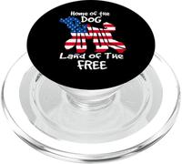 Home of The Dog Land of The Free Poodle Dog 4th of July PopSockets PopGrip para MagSafe