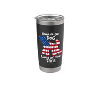 Home Of The Dog Land Of The Free Poodle Dog 4th Of July Vaso térmico de acero inoxidable de doble pared