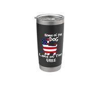 Home Of The Dog Land Of The Free Yorkshire Terrier 4th July Vaso térmico de acero inoxidable de doble pared