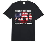 Home of The Free Because of The Brave American Flag Comfort Colors Adult Heavyweight T-Shirt