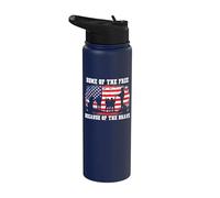 Home Of The Free Because Of The Brave American Flag Stainless Steel Insulated Water Bottle