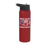 Home Of The Free Because Of The Brave American Flag Stainless Steel Insulated Water Bottle