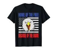 Home Of The Free Because Of The Brave USA Aguila Bandera Camiseta