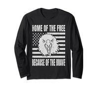 Home Of The Free Because Of The Brave USA Aguila Bandera Manga Larga