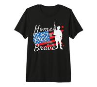 Home of The Free Because of The Brave USA Flag 4th of July Camiseta Premium