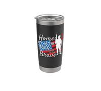 Home Of The Free Because Of The Brave USA Flag 4th Of July Vaso térmico de acero inoxidable de doble pared