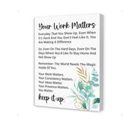 Home Office and Workspace Decor Your Work Matters Canvas Inspirational Quote for Office Break Room Workplace Motivation Wall Art(Unframed,12x18inch(30x45cm))