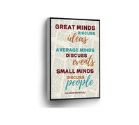 Home Office School Decor Eleanor Roosevelt Quote Great Minds Discuss Ideas Average Minds Discuss Events Small Minds Discuss People Canvas Print Dictionary Wall-Art(Unframed,16x24inch(40x60cm))