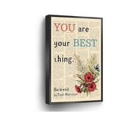 Home Office School Decor Toni Morrison Quote You Are Your Best Thing Canvas Print Literary Motivational Wall-Art(Unframed,16x24inch(40x60cm))