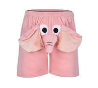 Home - Pantalones cortos para mujer, diseño de elefante jugando extraña ropa de dormir con lazo en la cintura cómoda y aireada, rojo, L